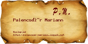 Palencsár Mariann névjegykártya